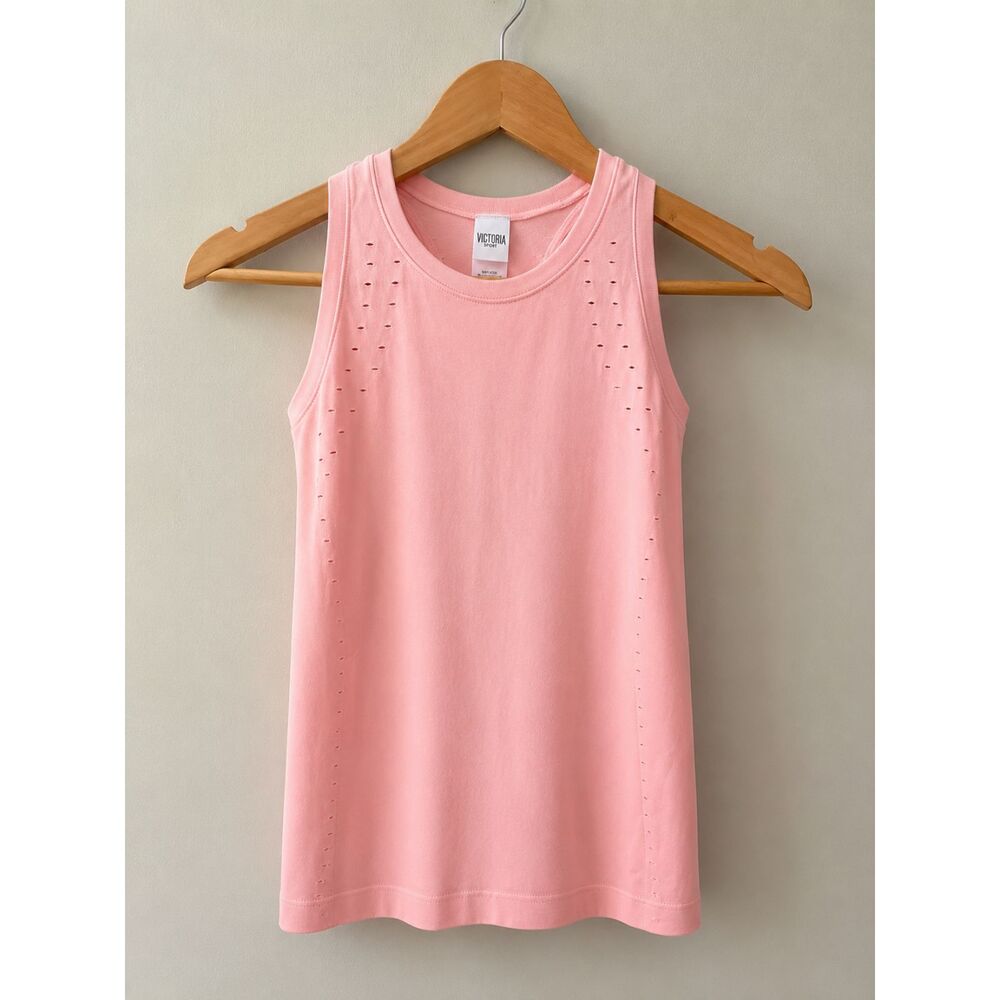 Victoria Sport Blush Pink Laser Cut Performance Tank Top XS